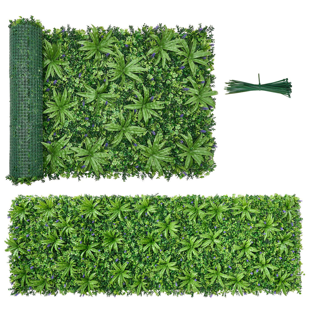 VEVOR Artificial Luxury‌ Flower Wall Backdrop, 2 PCS, Each Panel 2 x 8 ft, Gorgeous 3D Silk Floral Backdrop Pet Friendly, Easy Installation Flower Wall Panel for Wedding, Event, Party,Mixed Leaf