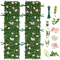 VEVOR Artificial Luxury‌ Flower Wall Backdrop, 2 PCS, Each Panel 2 x 8 ft, Gorgeous 3D Silk Floral Backdrop Pet Friendly, Easy Installation Flower Wall Panel for Wedding, Event, Party,Mixed Leaf