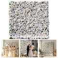 Flower Wall, Silk Artificial Flower Wall Backdrop for Wedding, Party and Home Decor, Fake Floral Panels for Bridal, White and Gold, 8 x 8ft