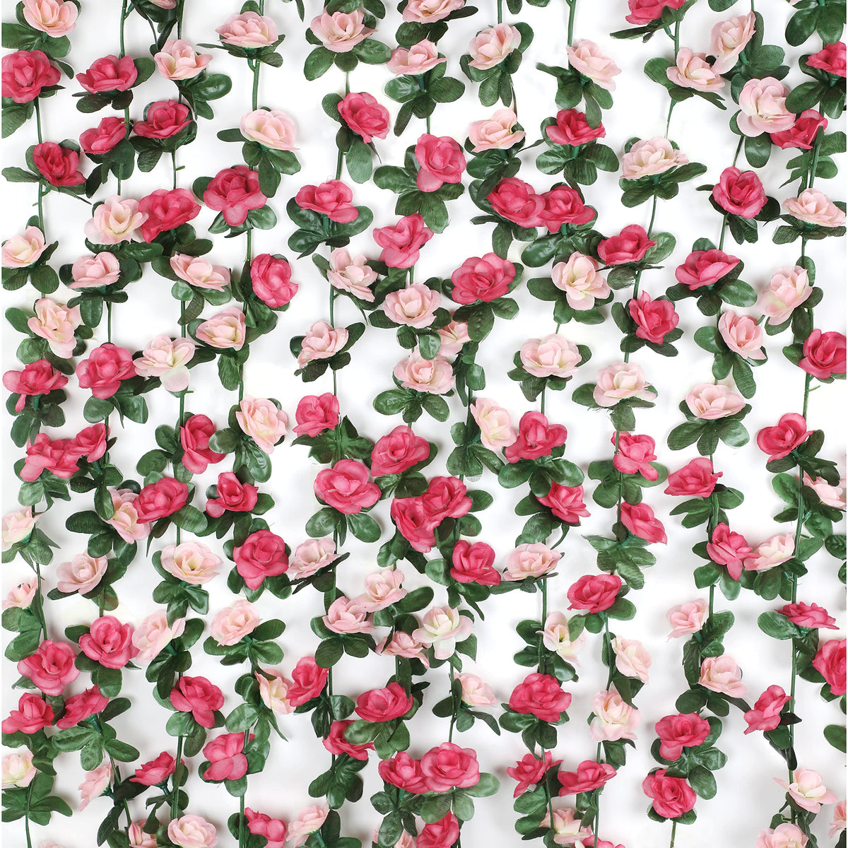 9 Pack 72 FT Artificial Flower Garland Fake Pink Roses Vines Silk Flowers