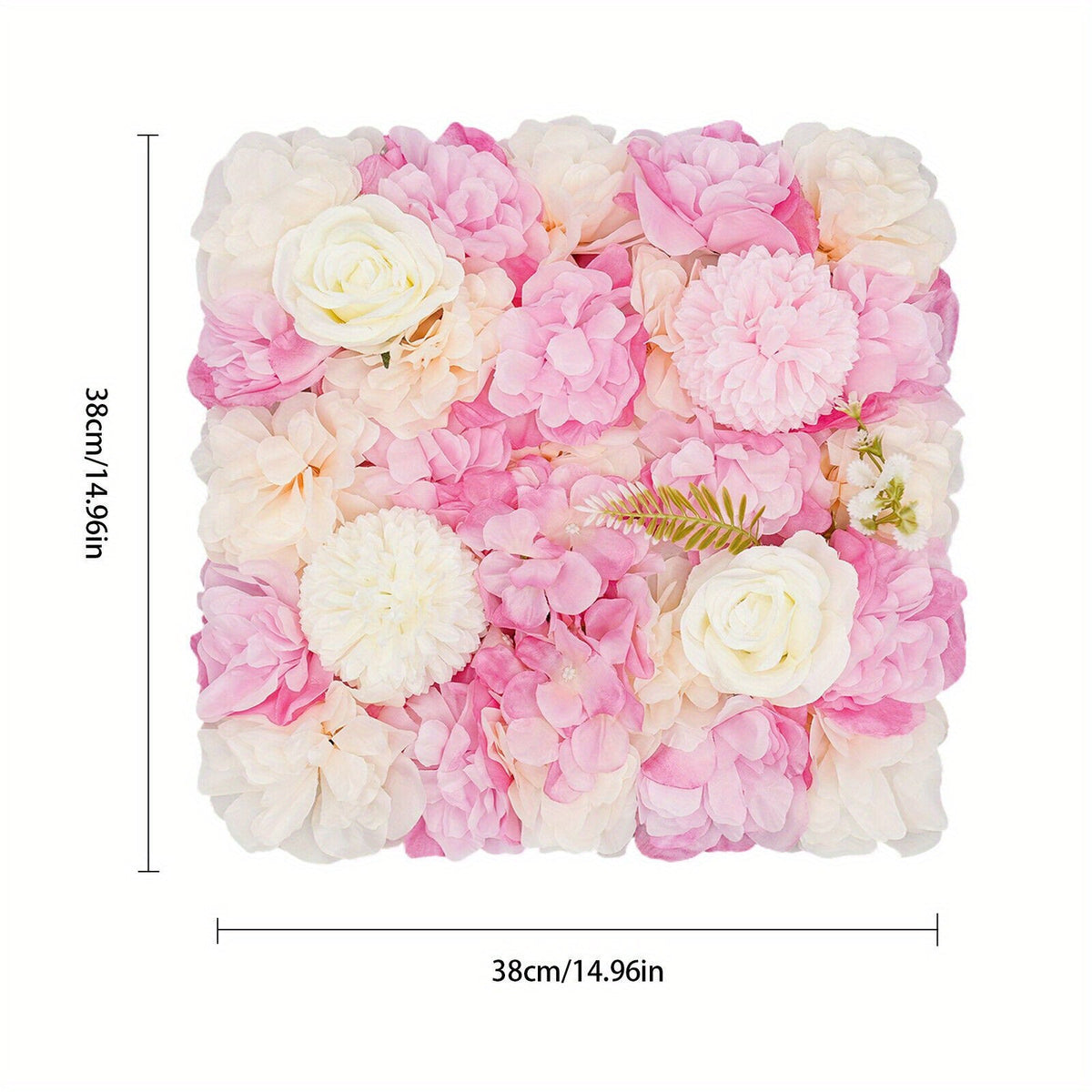 Set of 12 Floral Wall Panels, 15X15 Inch Rose Decor, Artificial Flower Backdrop for Weddings, Parties, And Home Decoration
