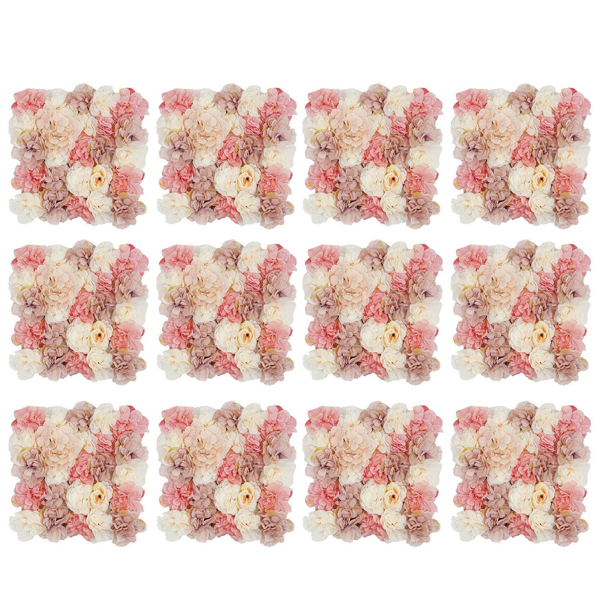 【2D Flat】 GDRASUYA10 Modern Freestanding 12pcs Artificial Flower Wall Panel Artificial Flower Wall Backdrop 11.81 X 11.81 Inches Suitable for Various Party Decorations Such As Bridal Showers, Birthday Parties, Graduation Parties, Proposal Parties