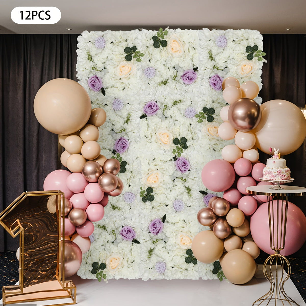 3D Flower Wall Panel-12pcs Artificial Flower Wall Background Rose Mat for Wedding Backdrop Wall Decor Shop Photo Backdrop Floral Wall Arrangement 15 X 15In, 38 X 38Cm
