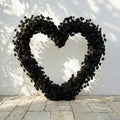 Avenya: Midnight Black Flower Heart Arch Decroation for Luxury Events & Parties | Ceremony & Event Decor