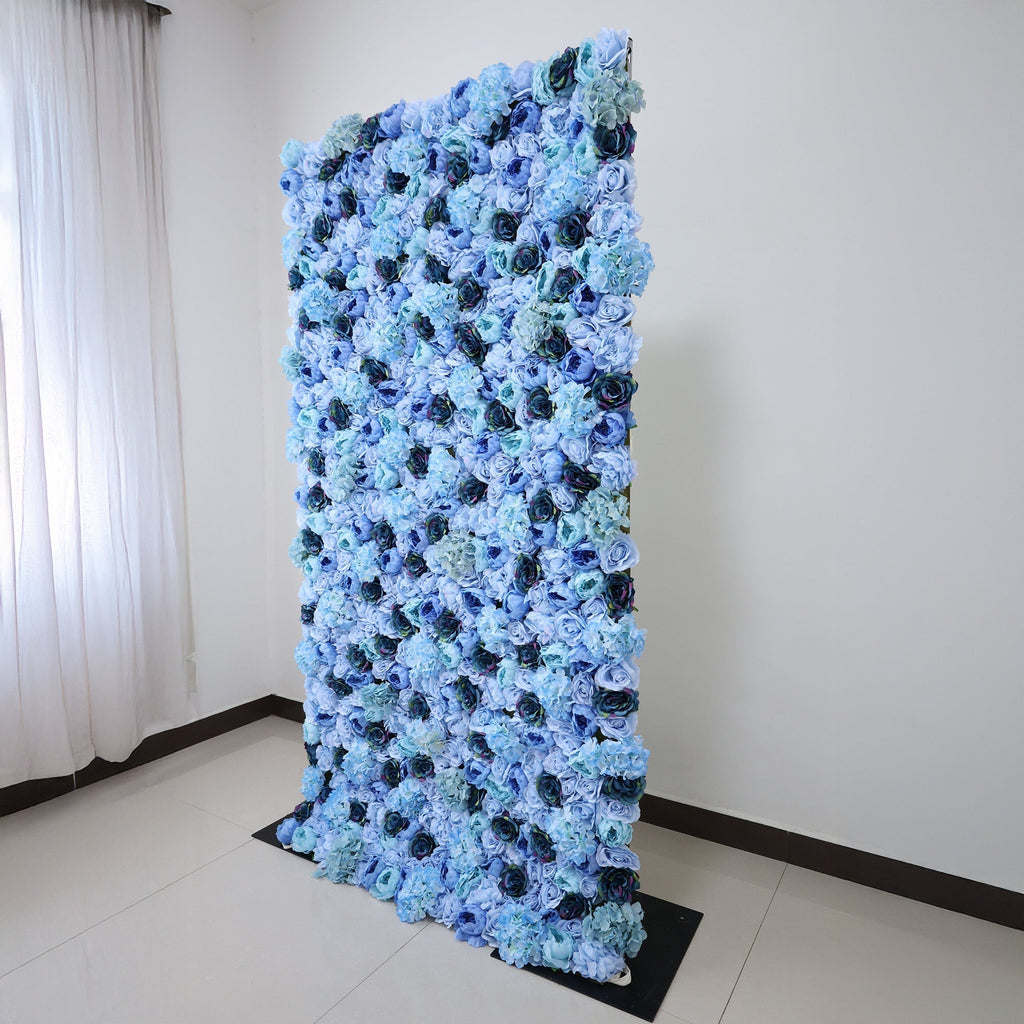 ValarFlowers Blue & Teal Floral Extravaganza Wall: A Captivating. Ocean-Inspired Masterpiece for Memorable Celebrations-VF-549 | Wedding & Celebration Collection