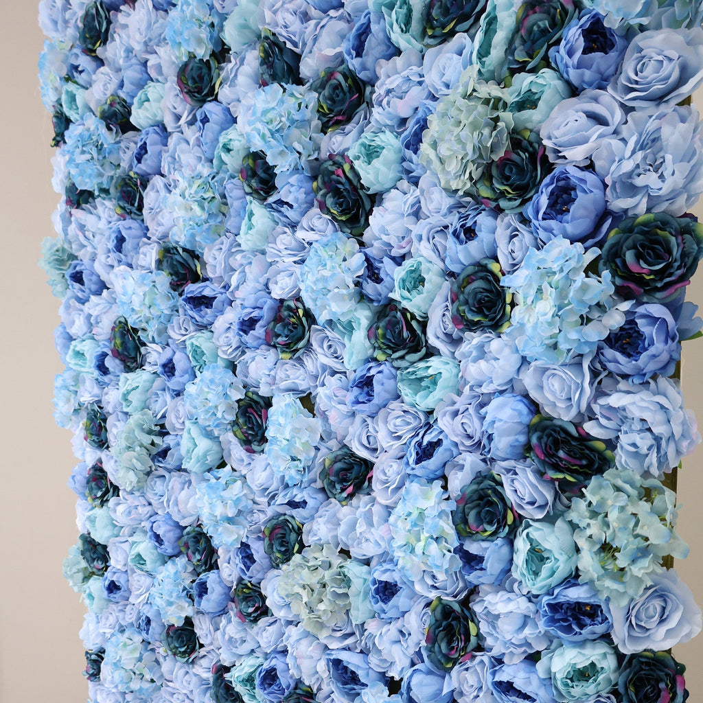 ValarFlowers Blue & Teal Floral Extravaganza Wall: A Captivating. Ocean-Inspired Masterpiece for Memorable Celebrations-VF-549 | Wedding & Celebration Collection