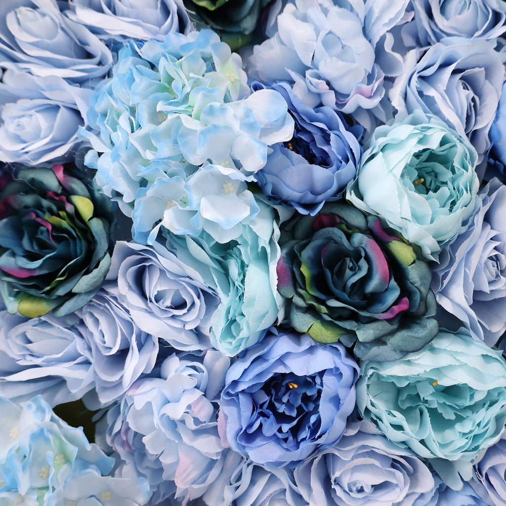 ValarFlowers Blue & Teal Floral Extravaganza Wall: A Captivating. Ocean-Inspired Masterpiece for Memorable Celebrations-VF-549 | Wedding & Celebration Collection