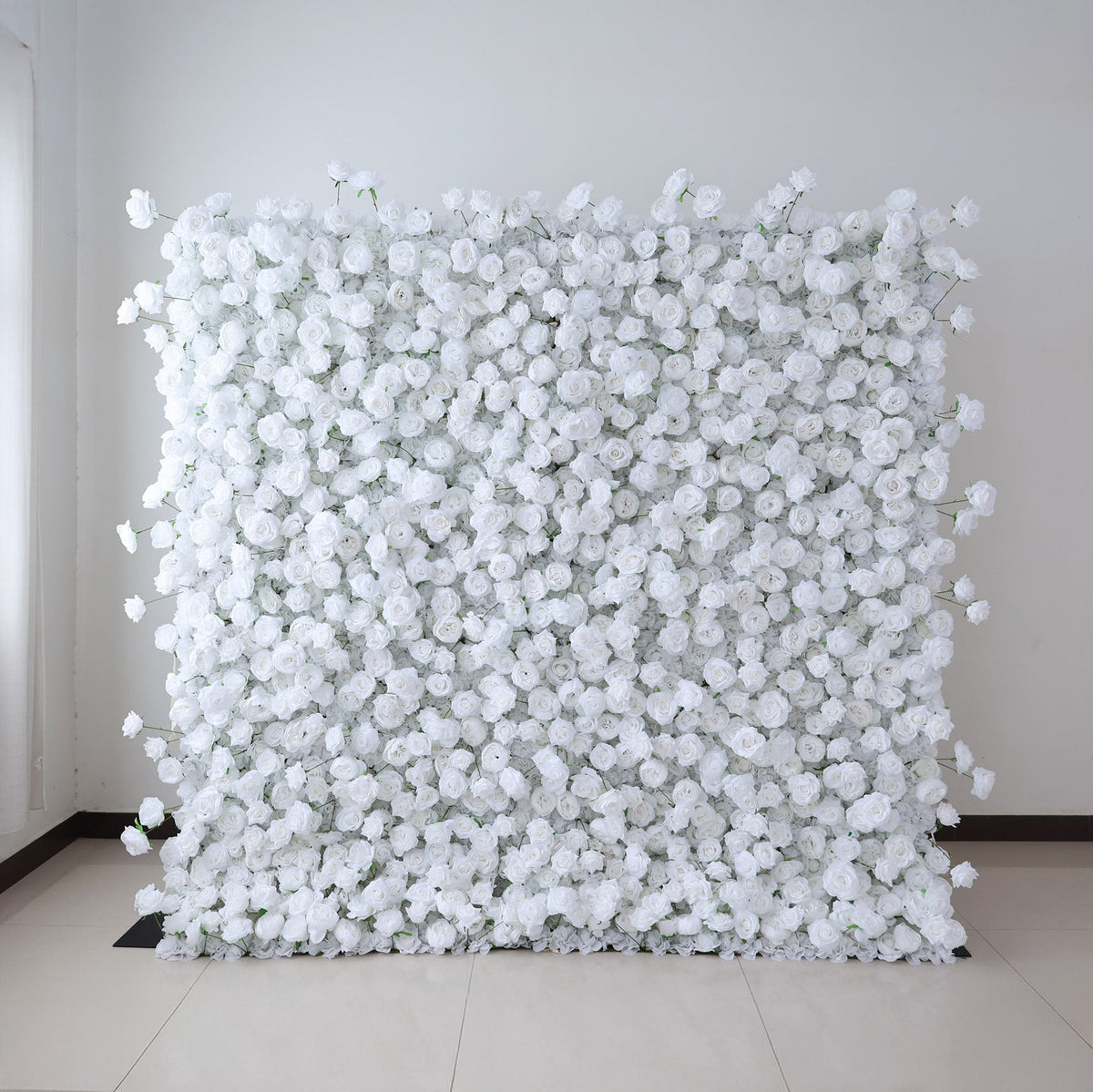 ValarFlowers All - White Rose Floral Extravaganza Wall: A Pure. Elegant Masterpiece for Timeless Occasions-VF-547