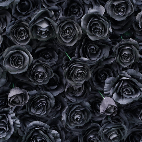 Black：4D Fabric Artificial rolling up curtain flower wall | Wedding & Celebration Collection | Free Shipping