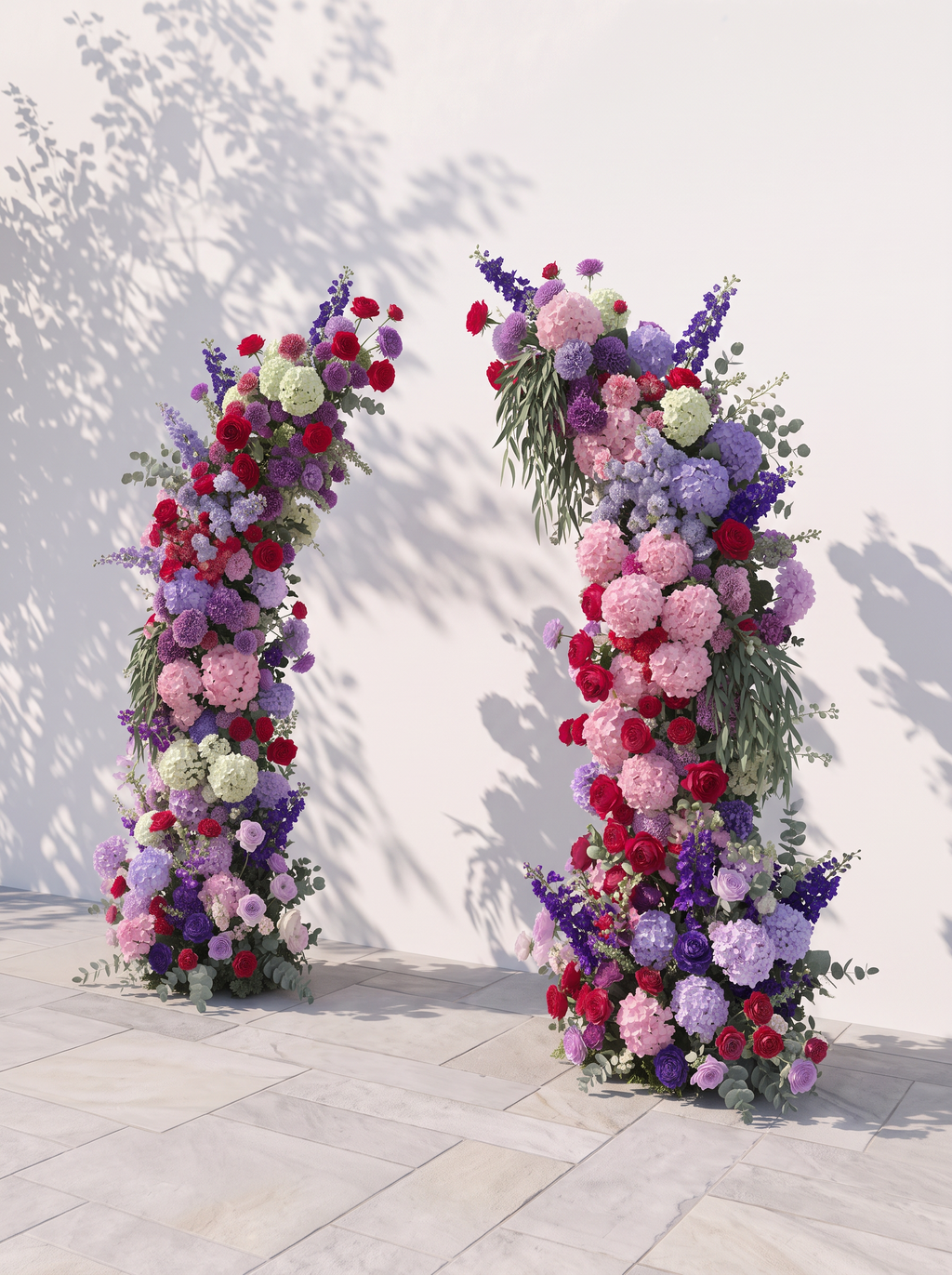 Brisira Luxury Horn Shaped Flower Arch with Frame for Wedding Party Event Backdrop Decoration — right view