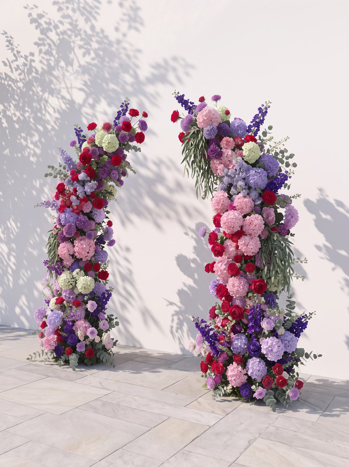 Brisira Luxury Horn Shaped Flower Arch with Frame for Wedding Party Event Backdrop Decoration — right view
