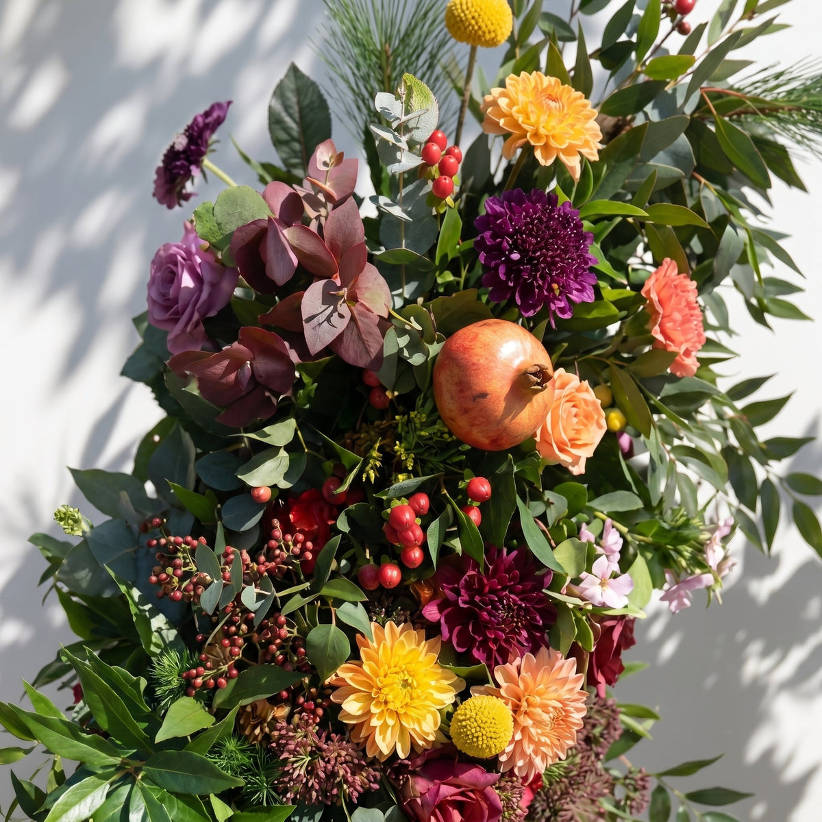 Calora Horn Arch: Autumn Style Luxury Orange & Yellow Floral Arch for Elegant Garden Weddings & Natural-Inspired Event Decor Incuding Frame