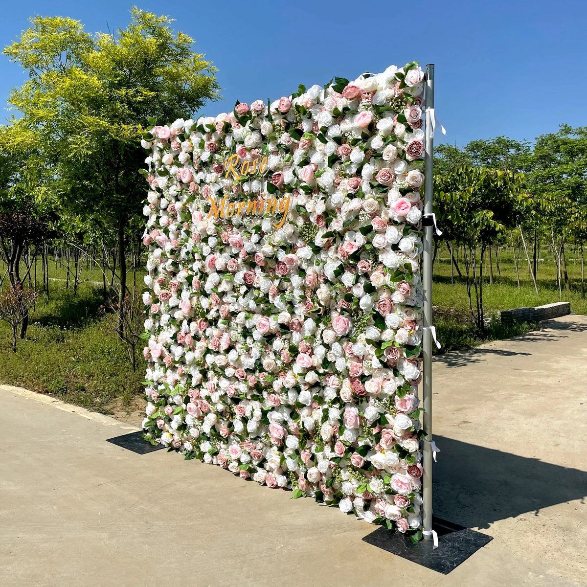 Cindy：5D Fabric Artificial rolling up curtain flower wall Free Shipping