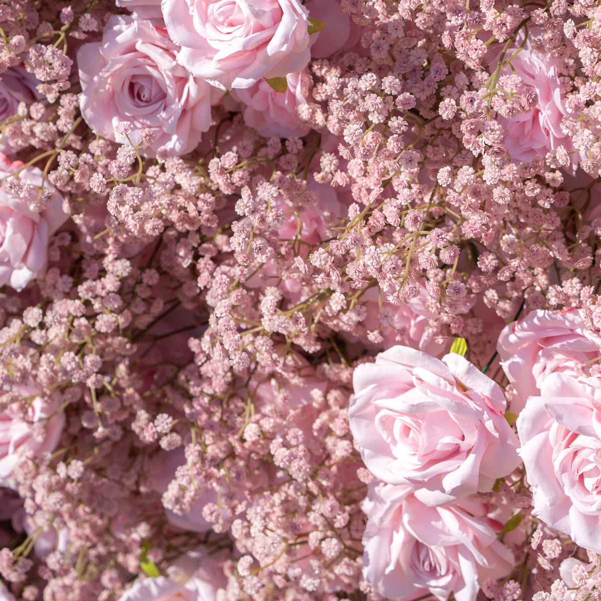 Pink Baby Breath：3D Fabric Artificial rolling up curtain flower wall Free Shipping