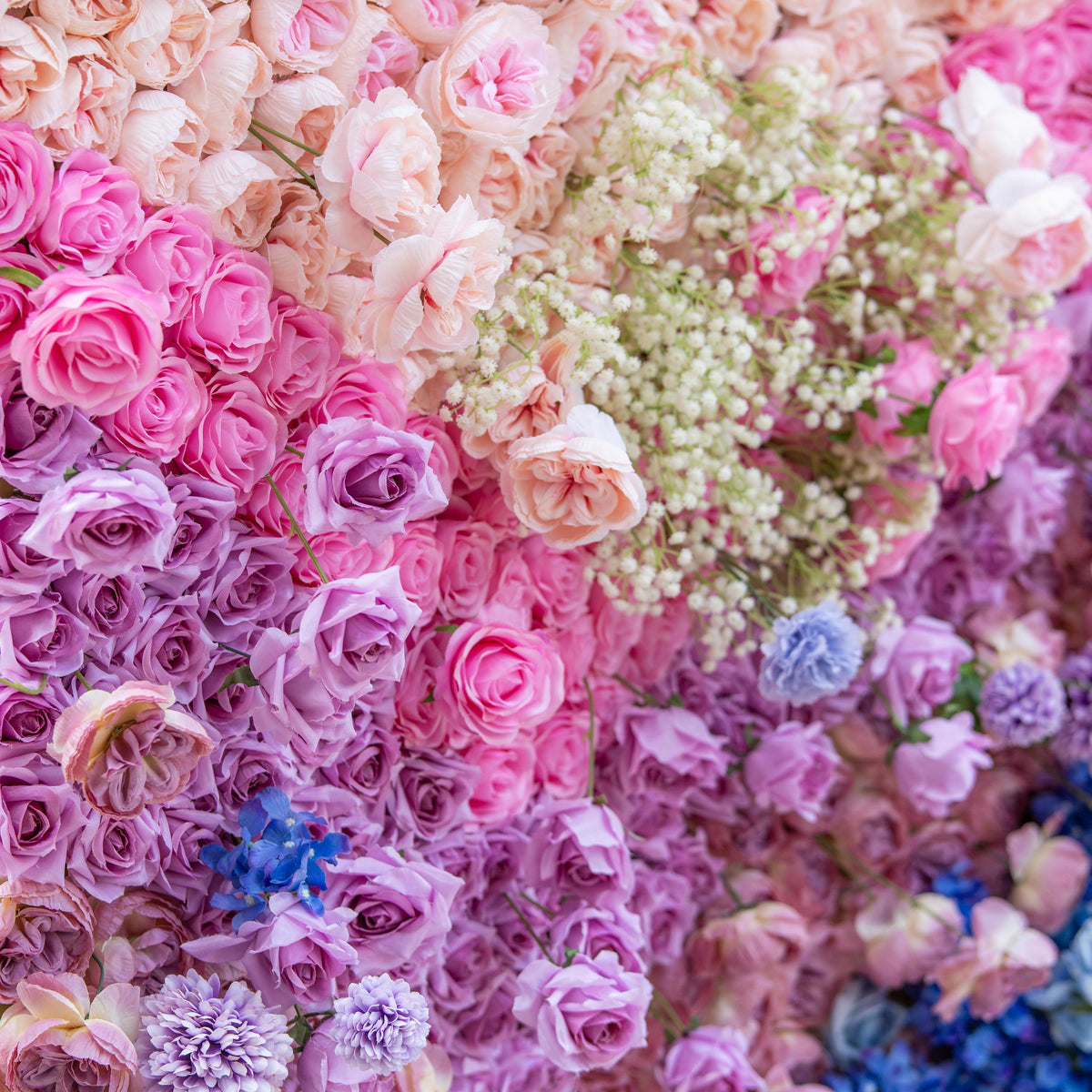 ValarFlowers Green White Pink Artificial Flower Wall Backdrop for Wedding & Event Decor VF-340 | Wedding & Celebration Collection