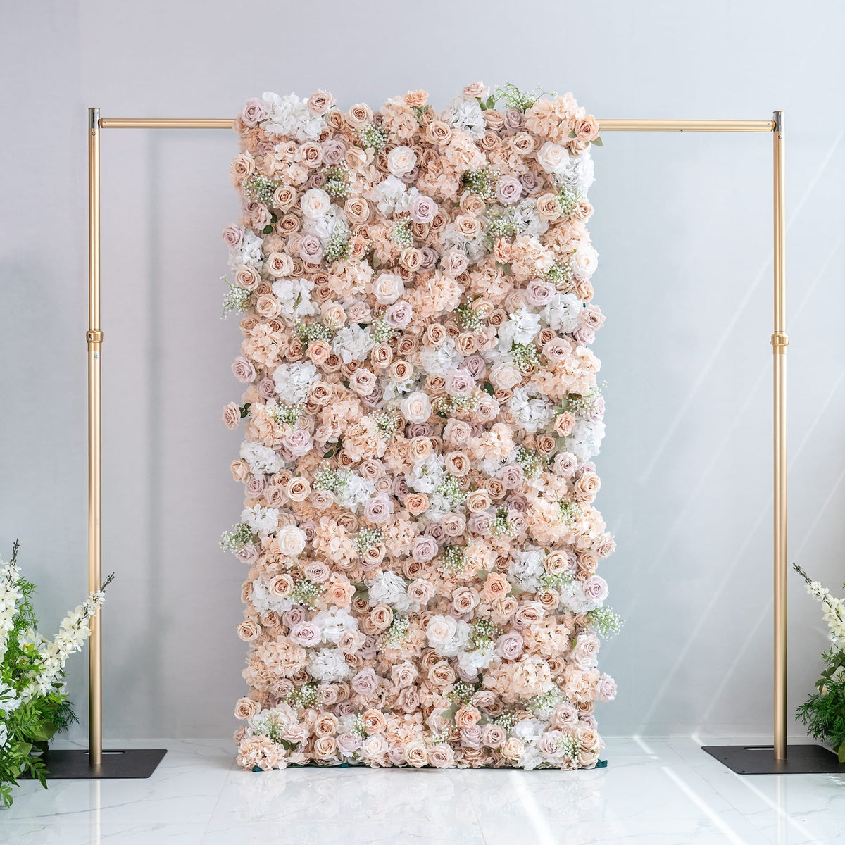Luxurious Floral Backdrop - Elegant White. Blush. and Nude Artificial Flower Wall for Weddings. Events. and Special Occasions-VF-374-1 | Wedding & Celebration Collection
