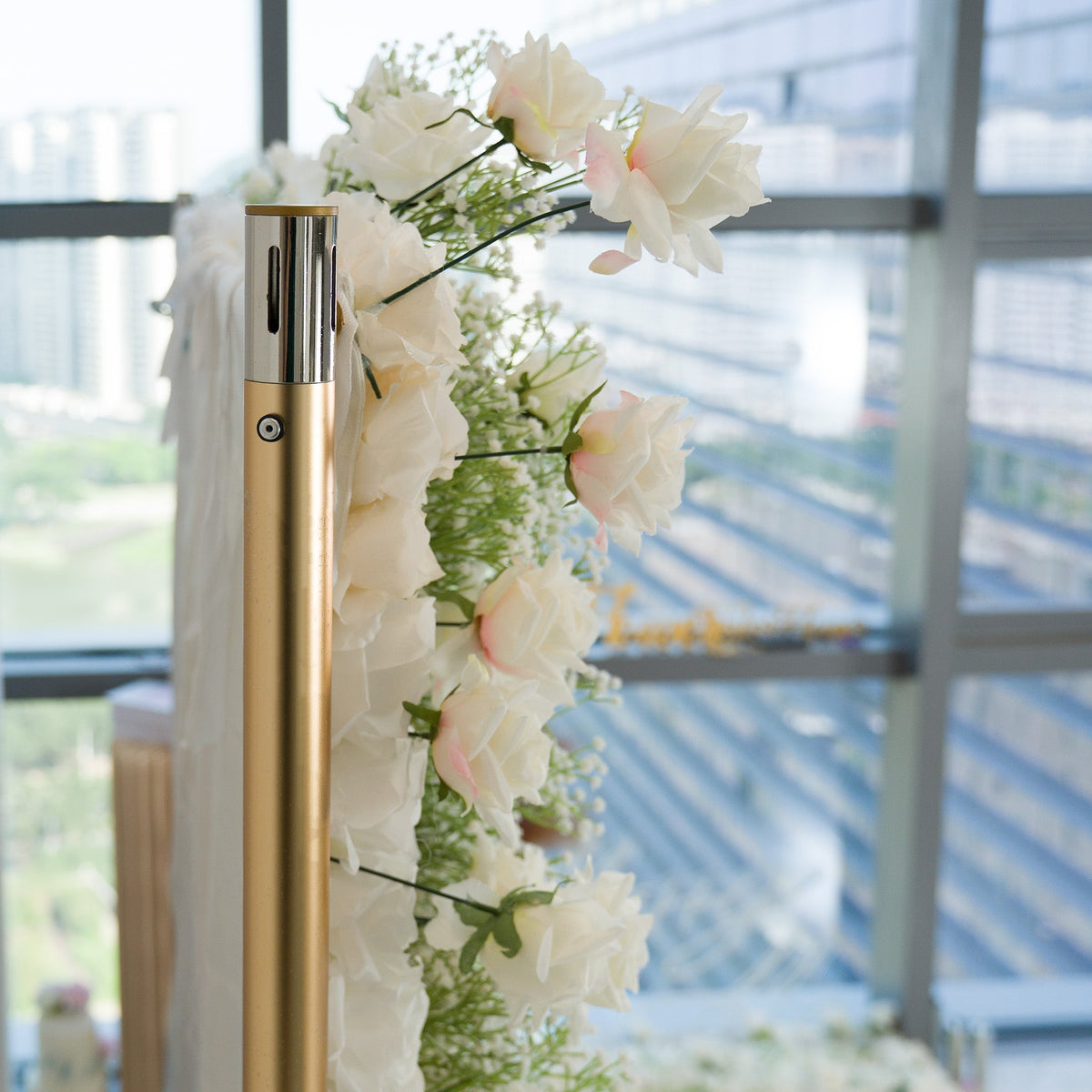 ValarFlowers Green White Pink Artificial Flower Wall Backdrop for Wedding & Event Decor VF-340 | Wedding & Celebration Collection