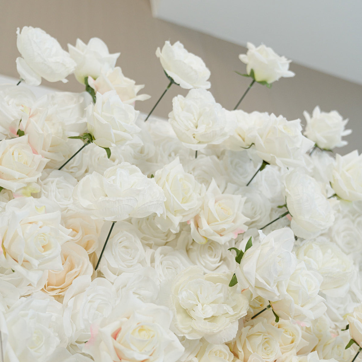 ValarFlowers Green White Pink Artificial Flower Wall Backdrop for Wedding & Event Decor VF-340 | Wedding & Celebration Collection