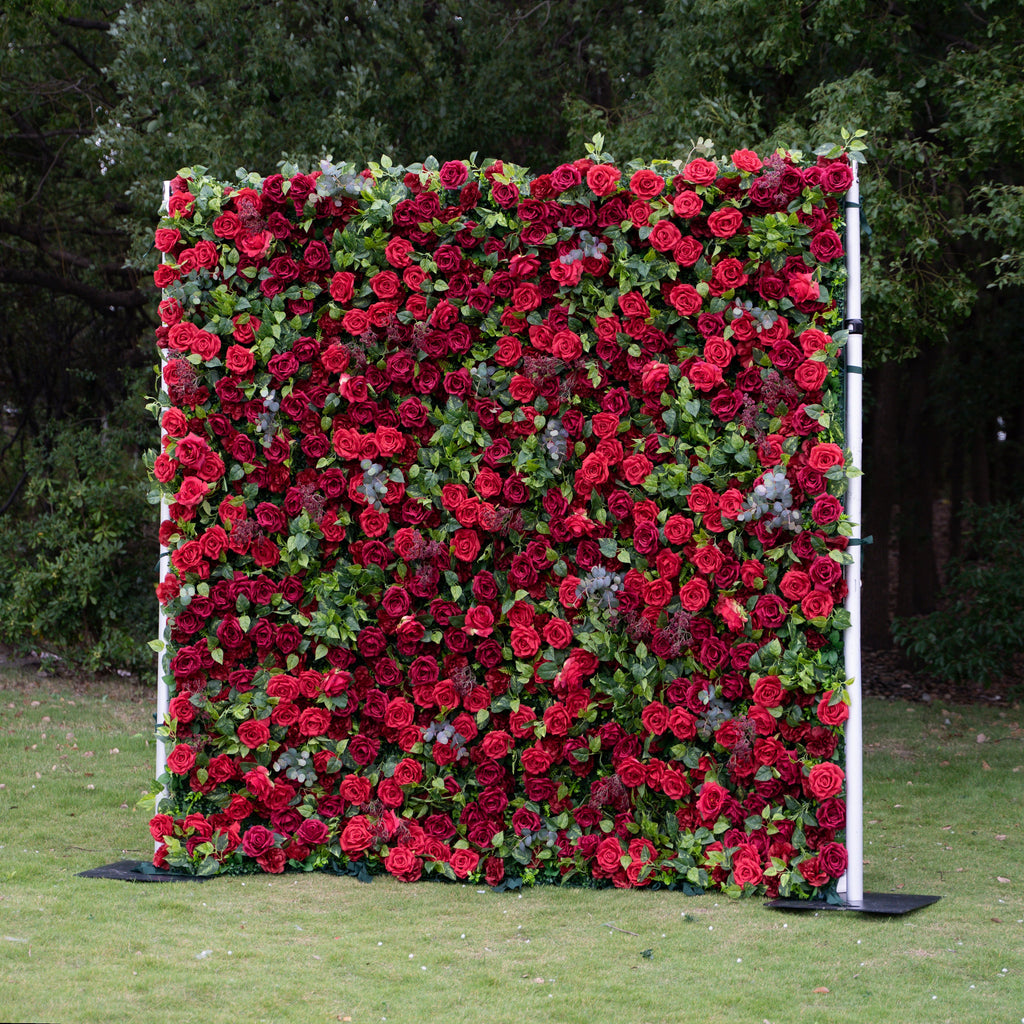 Rouge：3D Fabric Artificial rolling up curtain flower wall (In US Stock5-7 Days Delivered) Free Shipping
