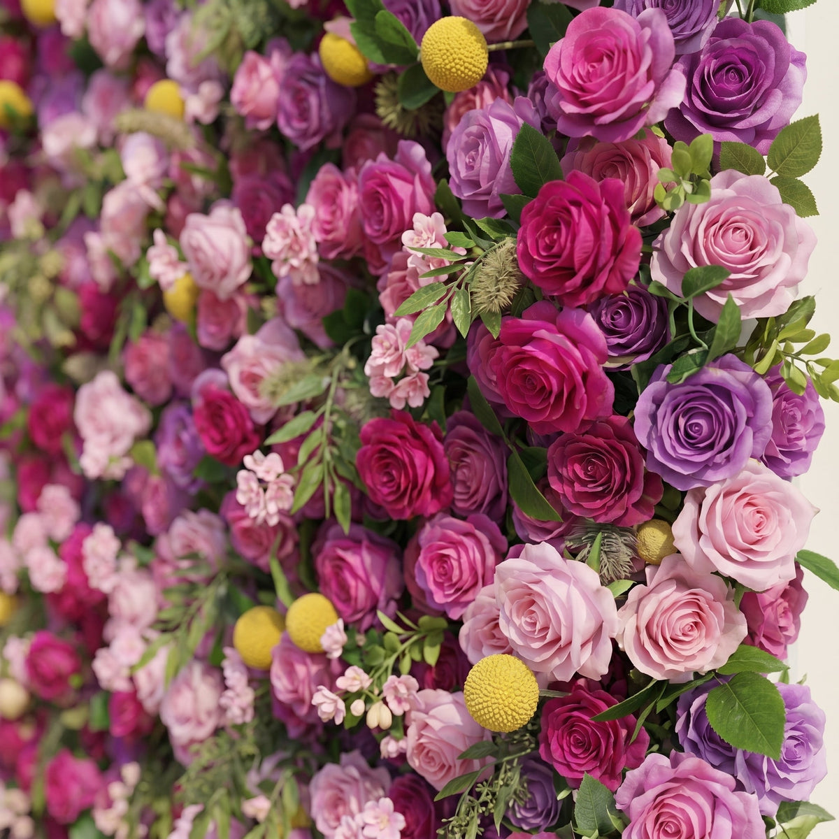Daelsora: Luxury 5D Berry Purple & Fuchsia Pink Silk Floral Wall Backdrop for Modern Weddings & Galas Free Shipping