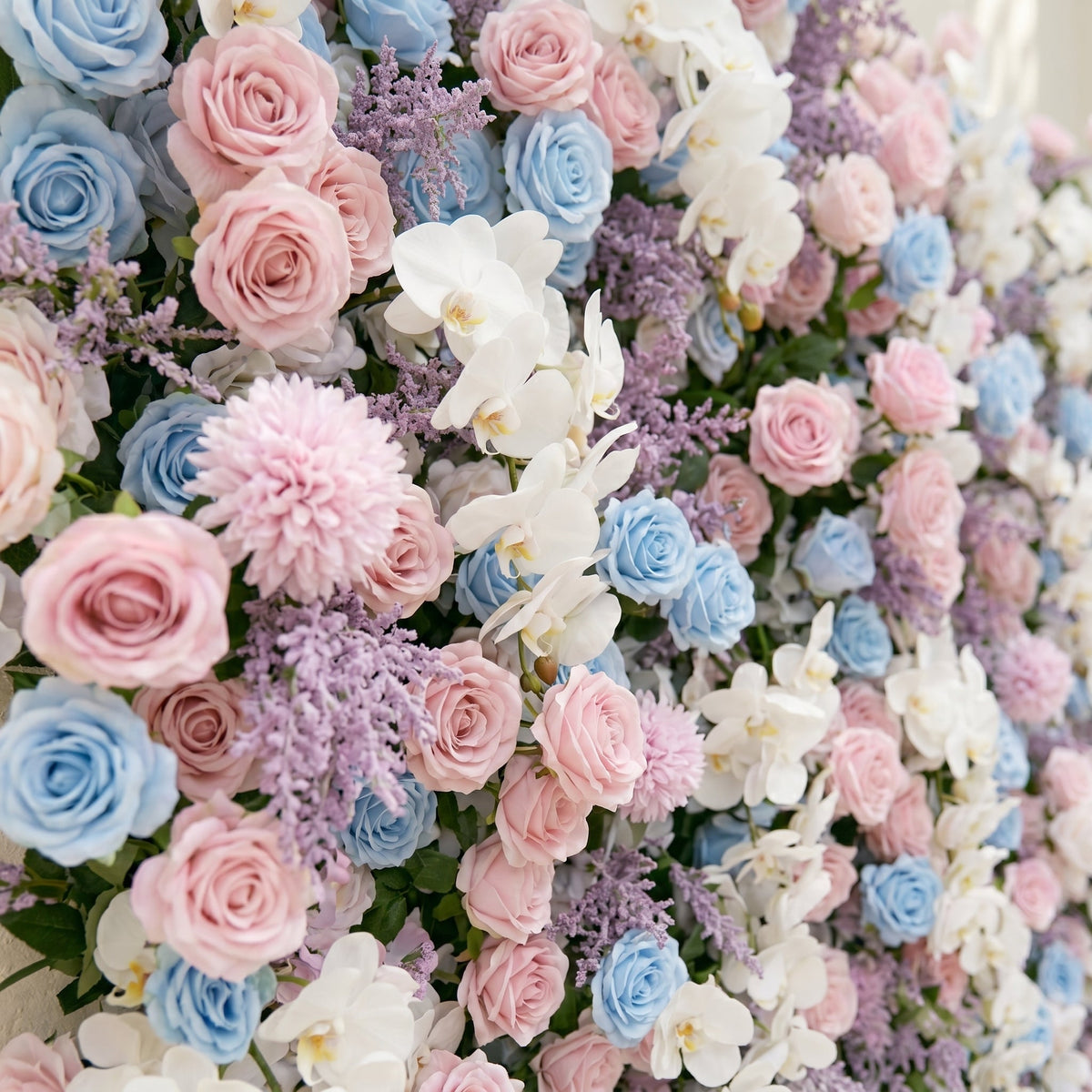 Davilyne: Vibrant 5D Pastel Pink & Blue Floral Wall Roll-Up Backdrop for Whimsical Bridal Showers & Celebrations Free Shipping