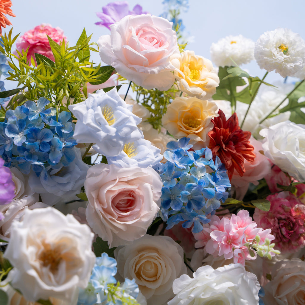 Devi: 2026 Multi-Color Wildflower Arch with Delphinium for Garden Weddings & Parties (Frame Included) | Wedding Floral Decor