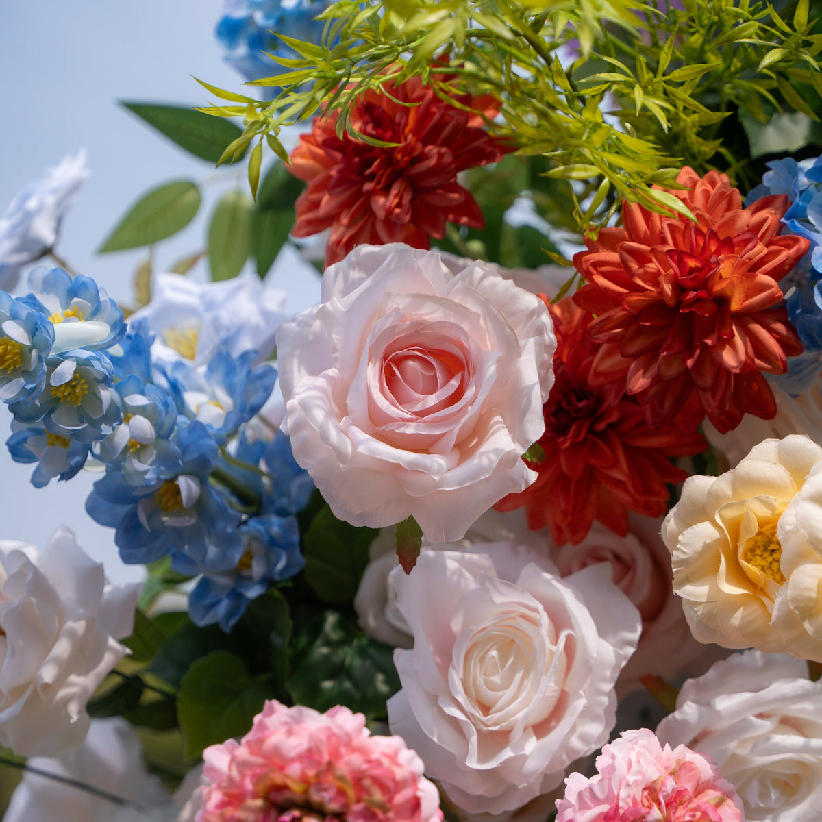 Devi: 2026 Multi-Color Wildflower Arch with Delphinium for Garden Weddings & Parties (Frame Included) | Wedding Floral Decor