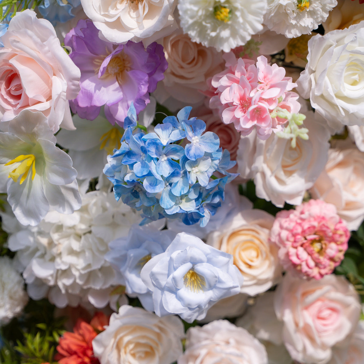 Devi: 2026 Multi-Color Wildflower Arch with Delphinium for Garden Weddings & Parties (Frame Included) | Wedding Floral Decor