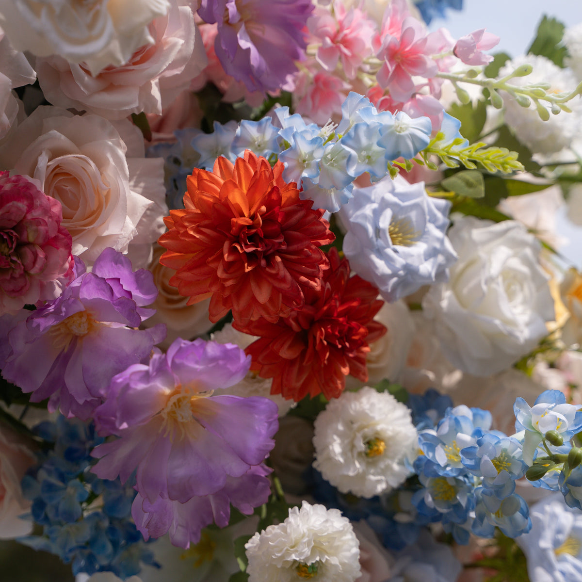 Devi: 2026 Multi-Color Wildflower Arch with Delphinium for Garden Weddings & Parties (Frame Included) | Wedding Floral Decor