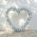 Elaris: Heart-Shaped Baby Blue and White Silk Rose Floral Arch Arrangement for Coastal Weddings & Parties | Wedding Floral Decor