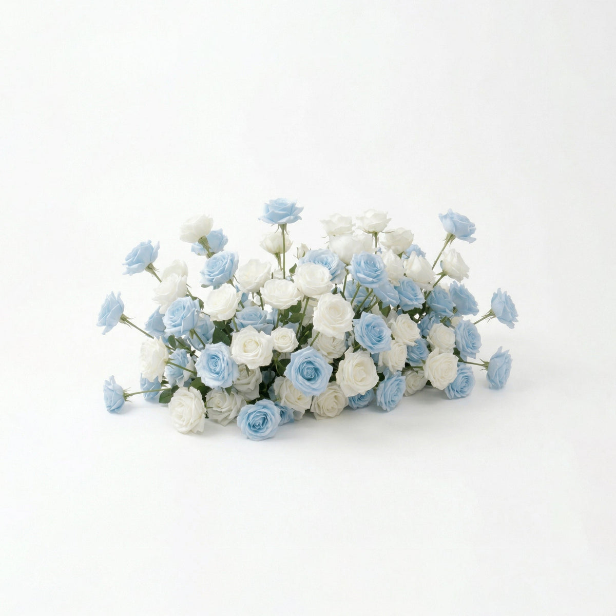 Elaris: Heart-Shaped Baby Blue and White Silk Rose Floral Arch Arrangement for Coastal Weddings & Parties | Wedding Floral Decor