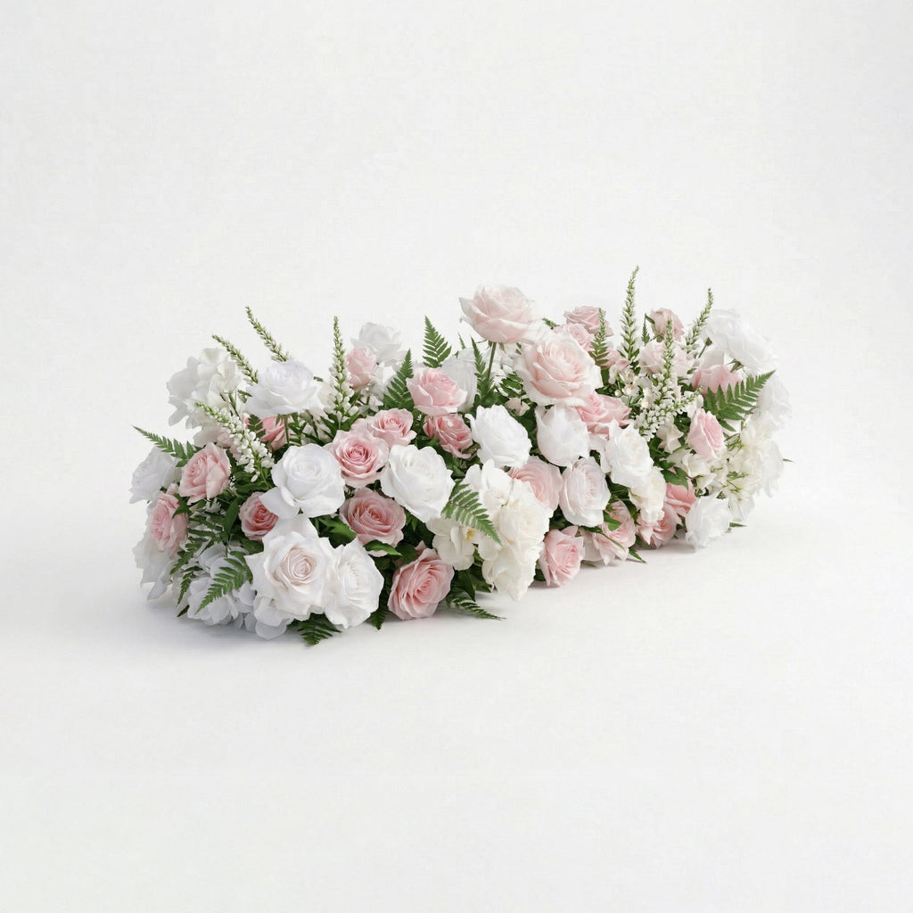 Elysora: Romantic Blush Pink & Ivory Heart-Shaped Floral Arch for Dreamy Wedding Ceremony Frame Included | Event Floral Decor