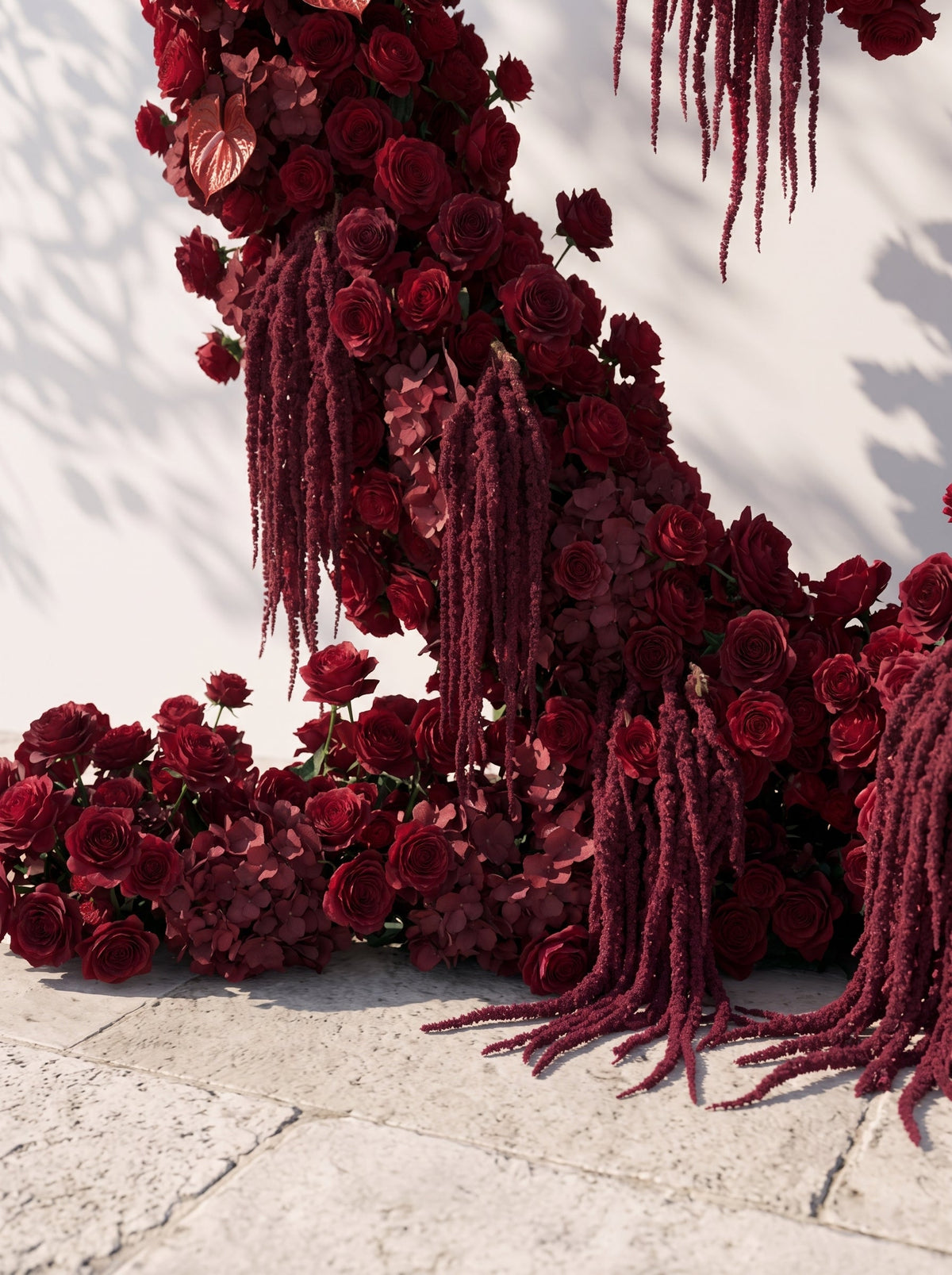 Floryana:  Heart-Shaped Floral Arch for Elegant Garden Wedding & Proposal Party — floral detail