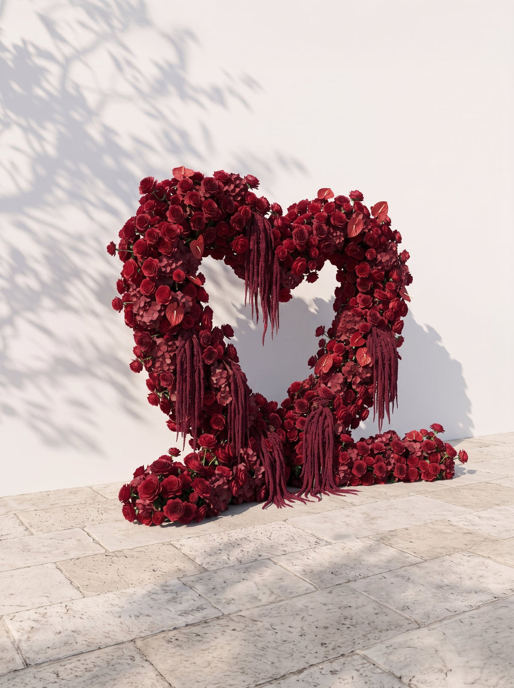 Floryana:  Heart-Shaped Floral Arch for Elegant Garden Wedding & Proposal Party — left view