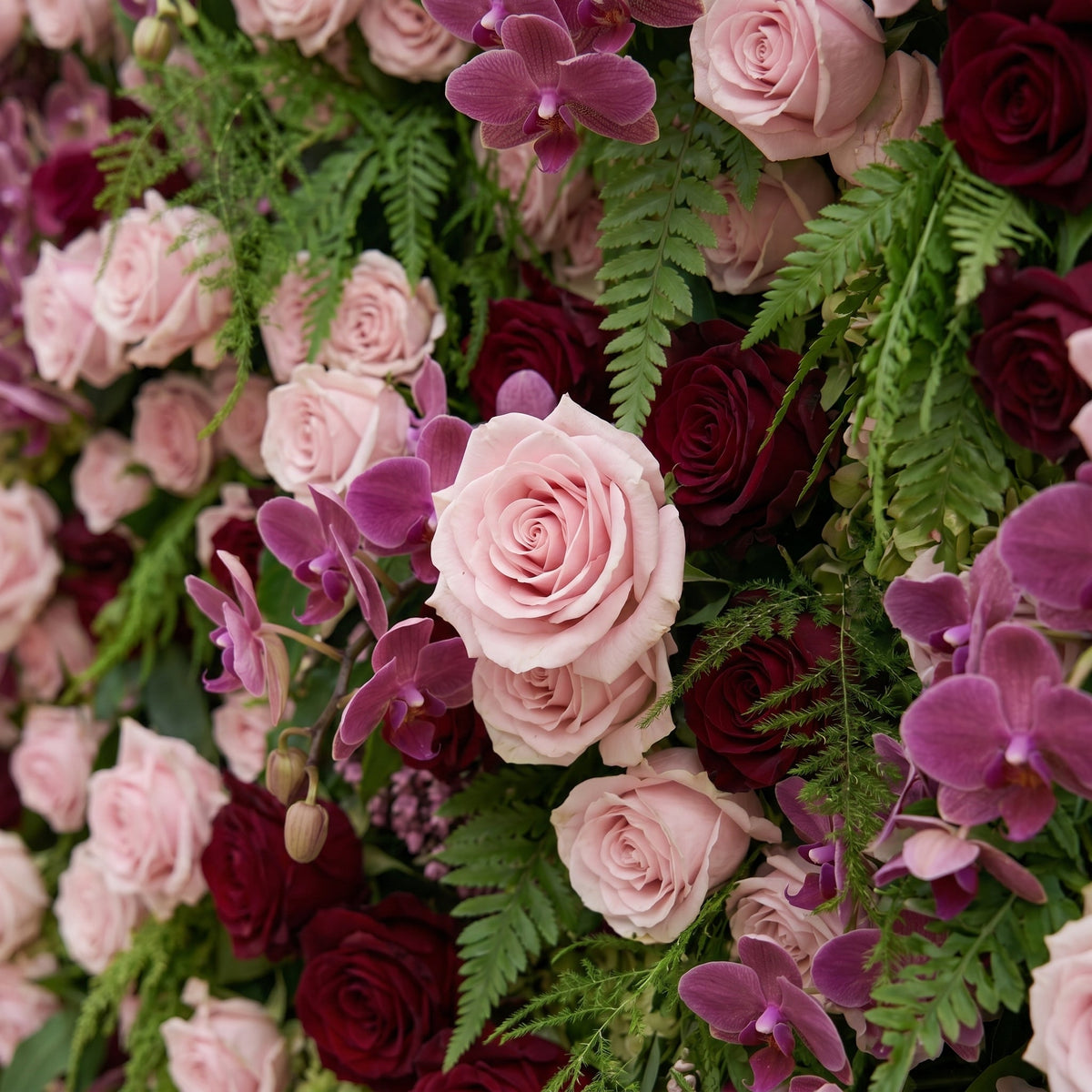 Gaellena:Luxury 5D Burgundy & Blush Pink Floral Wall with Greenery Roll-Up Backdrop for Romantic Fall Weddings Free Shipping