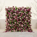 Gaellena:Luxury 5D Burgundy & Blush Pink Floral Wall with Greenery Roll-Up Backdrop for Romantic Fall Weddings Free Shipping
