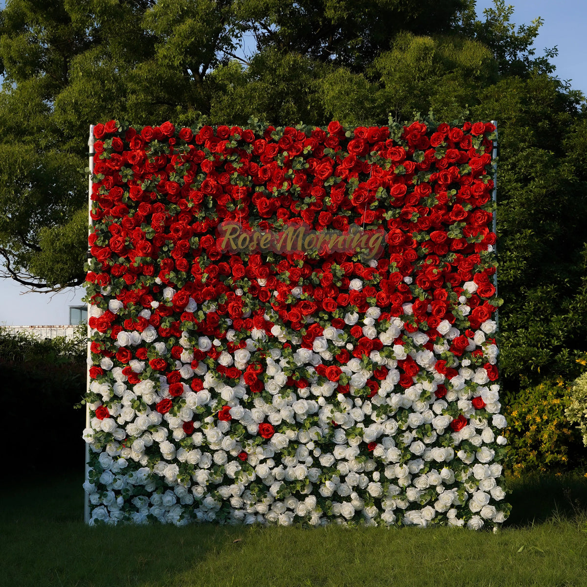 Garden：5D  Fabric Artificial rolling up curtain flower wall Free Shipping