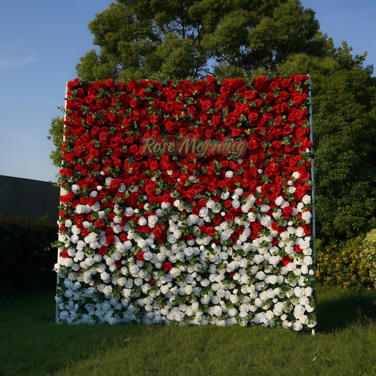 Garden：5D  Fabric Artificial rolling up curtain flower wall Free Shipping