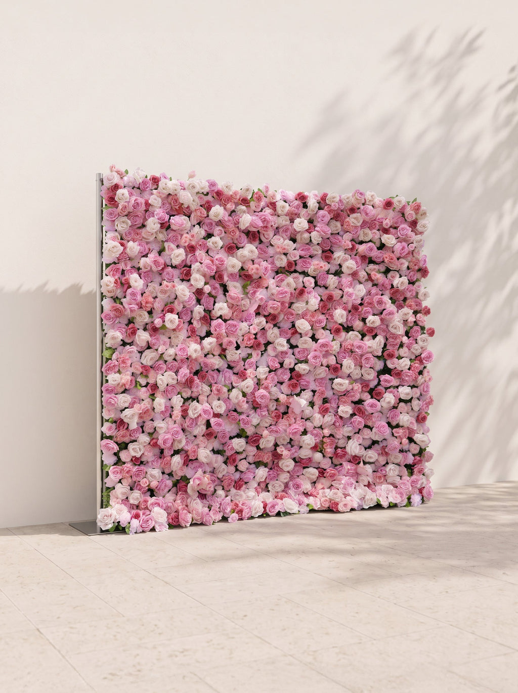 Helirae 5D Fabric Artificial rolling up curtain flower wall — left view