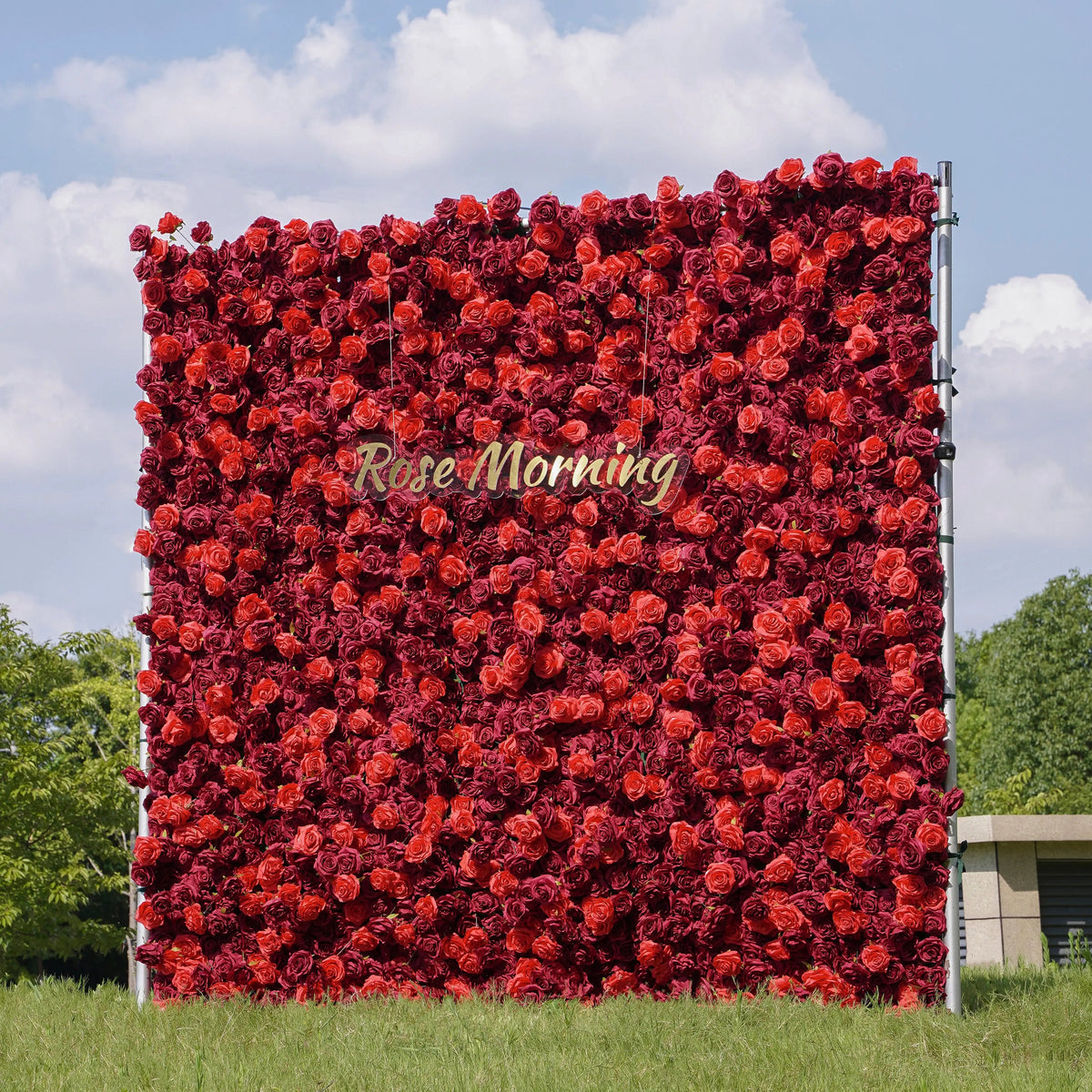 Hot：5D Fabric Artificial rolling up curtain flower wall Free Shipping