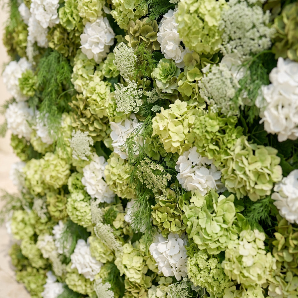 Ivelenna:Serene 5D Light Green & White Floral Wall Roll-Up Backdrop for Spring-Themed Celebrations Free Shipping