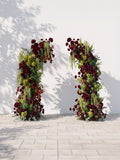 Ivelrella Luxury Horn Shaped Flower Arch with Frame for Wedding Party Event Backdrop Decoration — front view