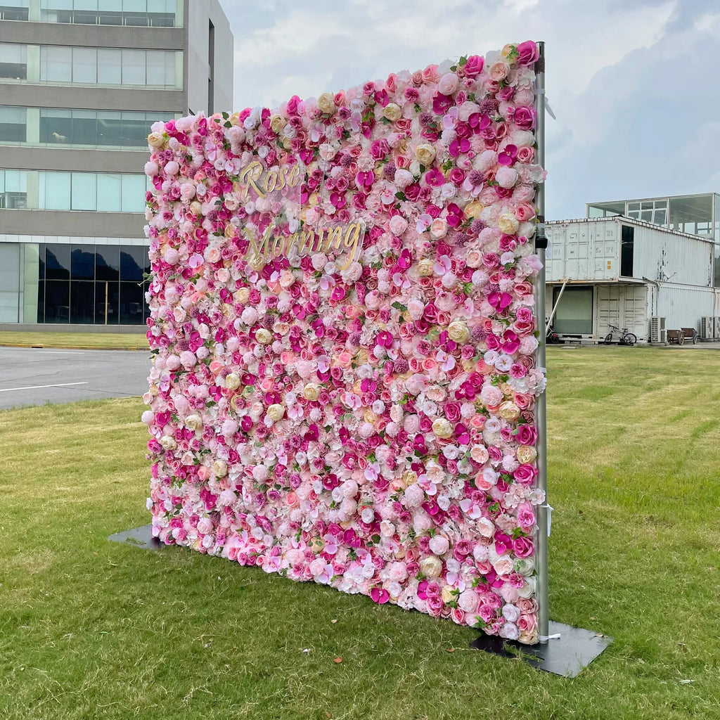 Juliet：5D  Fabric Artificial rolling up curtain flower wall Free Shipping