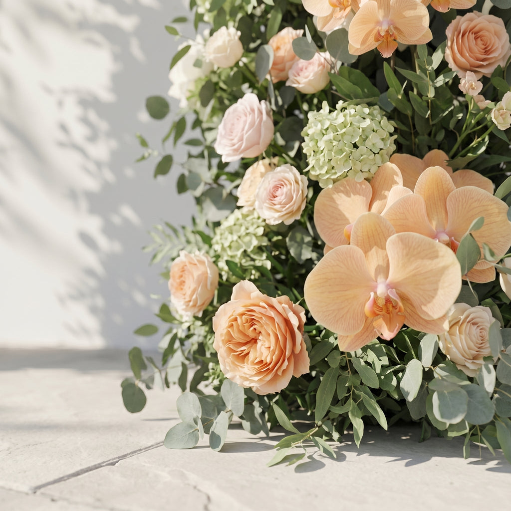 Keirmira Floral Arch: 2026 New Luxury Floral Arch with White and Champagne Roses Floral Arch for Weddings & Events & Events Decor Incuding Frame | Ceremony & Event Decor