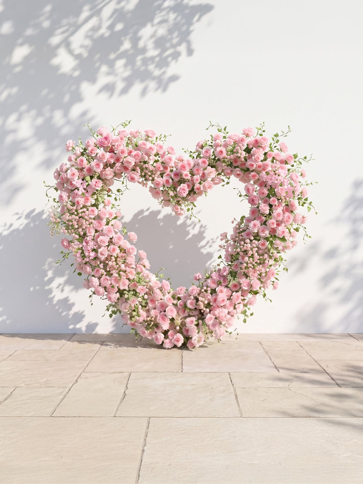 Larmira Heart-Shaped Floral Arch for Elegant Garden Wedding & Proposal Party — front view