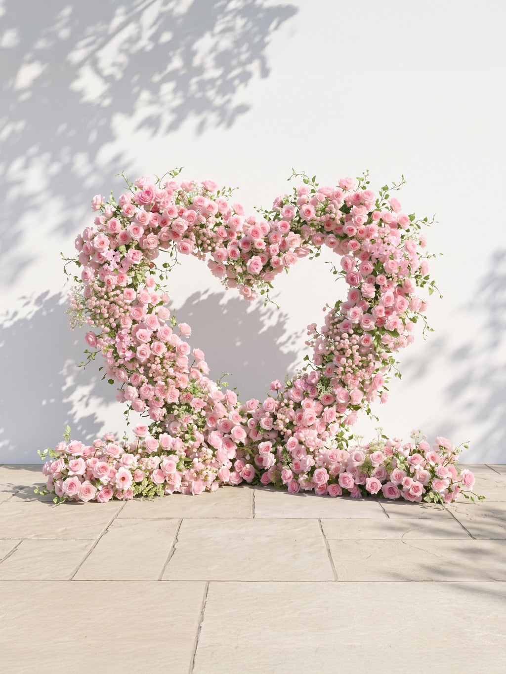 Larmira Heart-Shaped Floral Arch for Elegant Garden Wedding & Proposal Party Including 2 Runners | Event Floral Decor