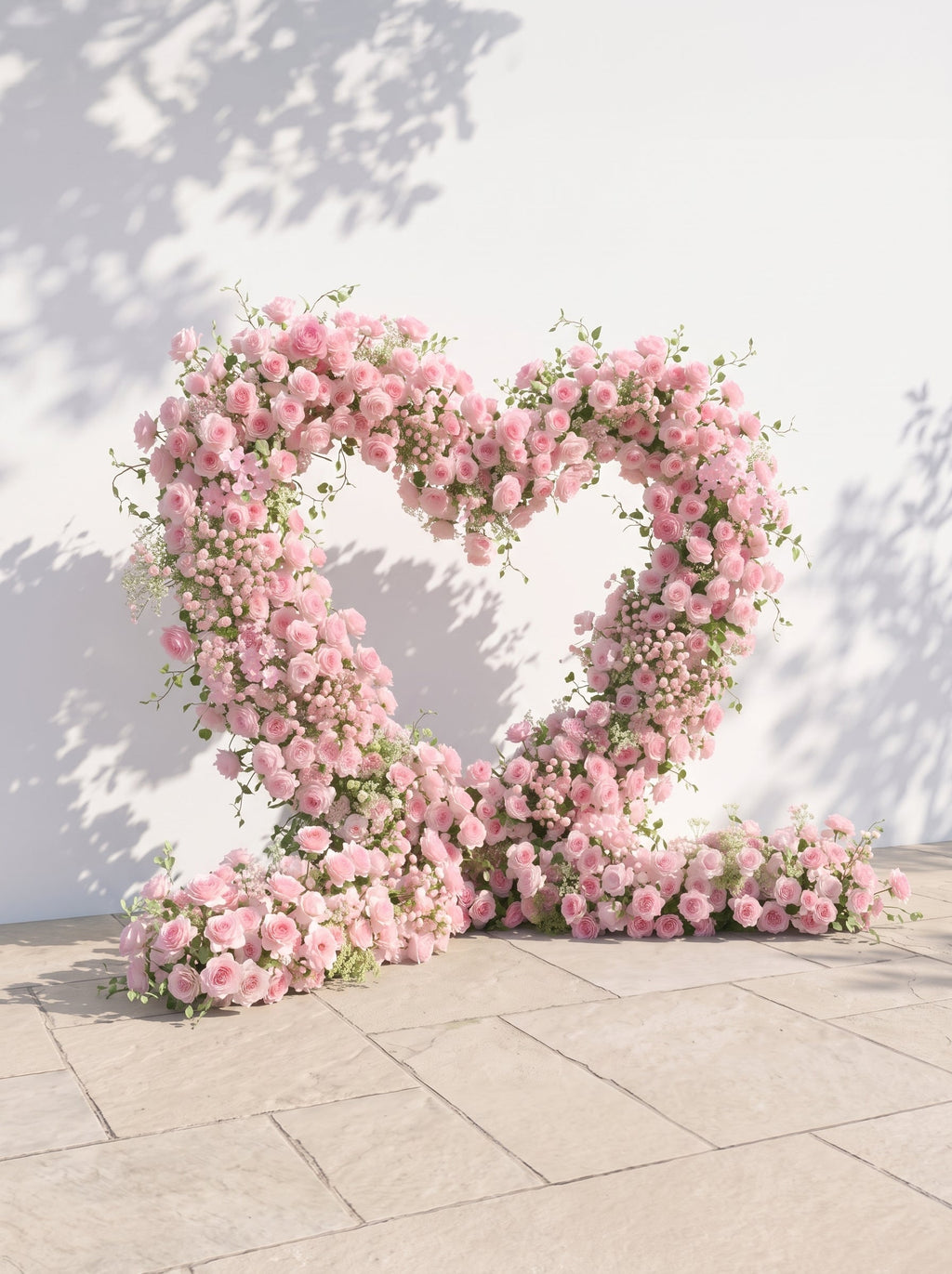 Larmira Heart-Shaped Floral Arch for Elegant Garden Wedding & Proposal Party — left view