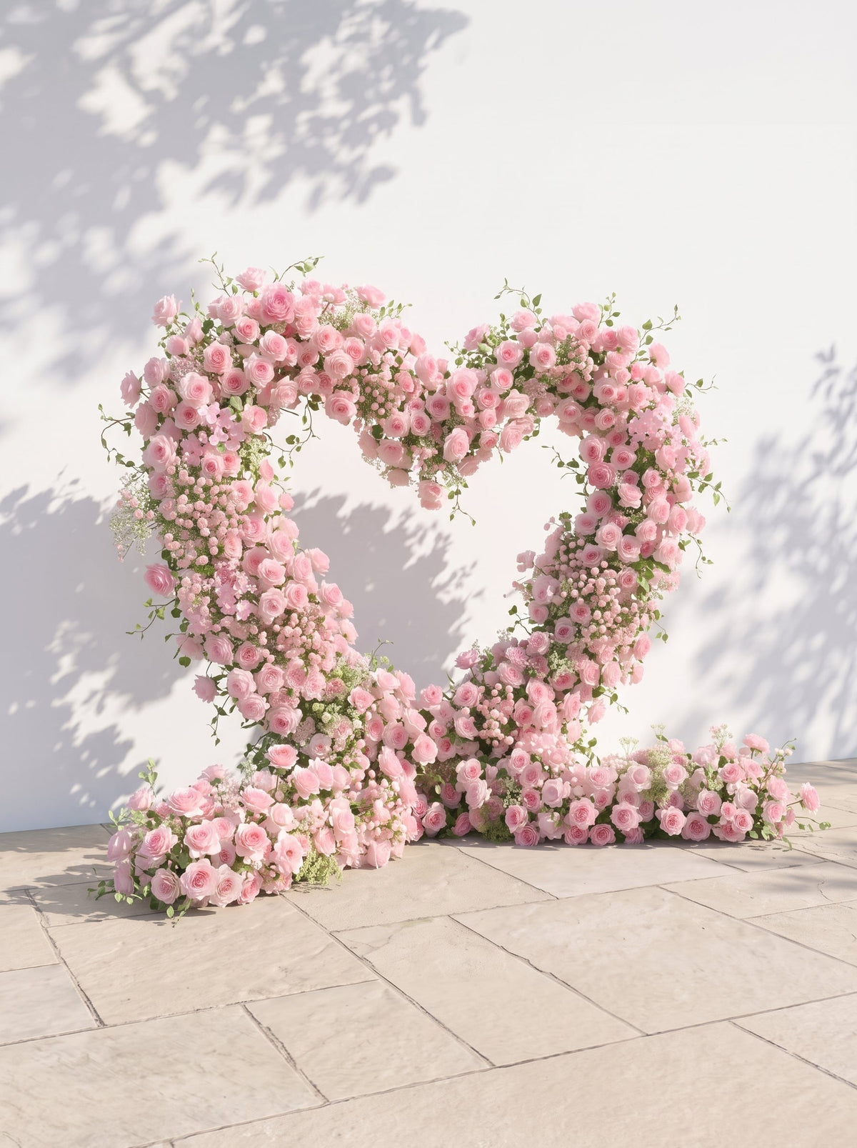 Larmira Heart-Shaped Floral Arch for Elegant Garden Wedding & Proposal Party — left view