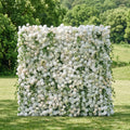 Lioraen: 5D Timeless Ivory and Light Champagne Flower Wall with Hanging Greenery Roll-Up Fabric Backdrop for Garden Party & Event Free Shipping