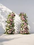 Lumena Luxury Horn Shaped Flower Arch with Frame for Wedding Party Event Backdrop Decoration — front view